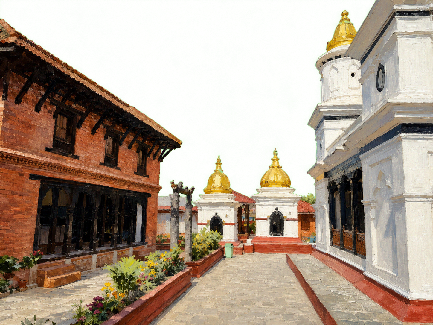 Pashupatinath temple illustration
